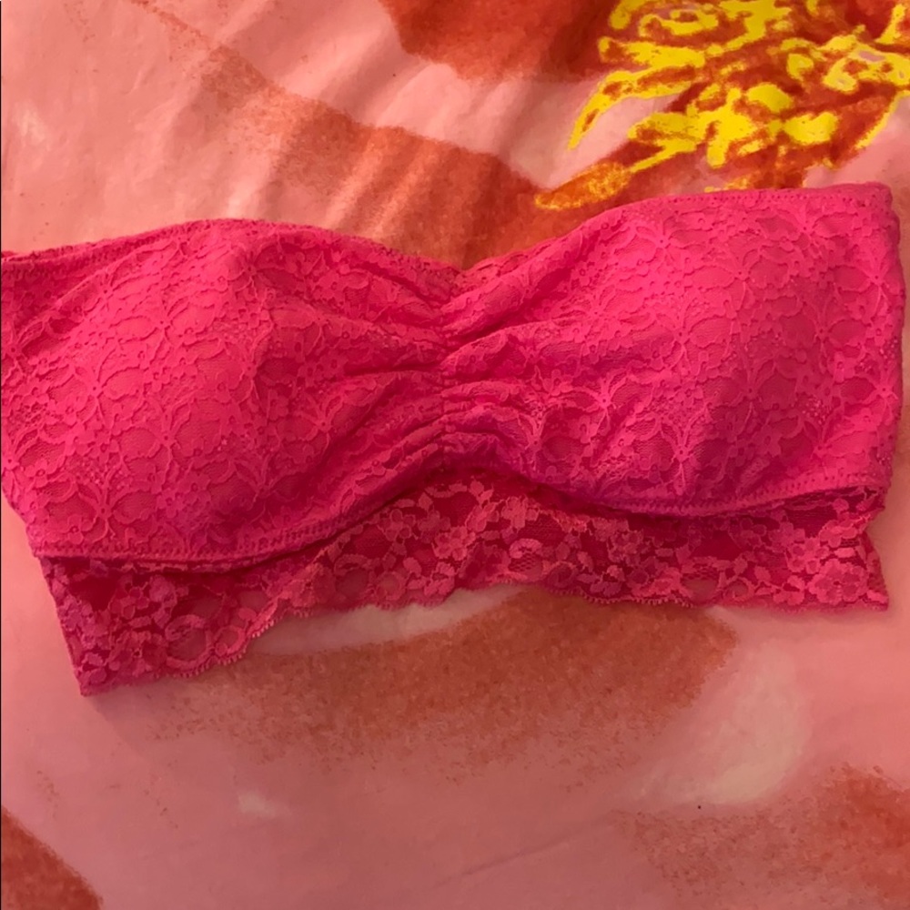 Pink lace Bandeau Bra size XL